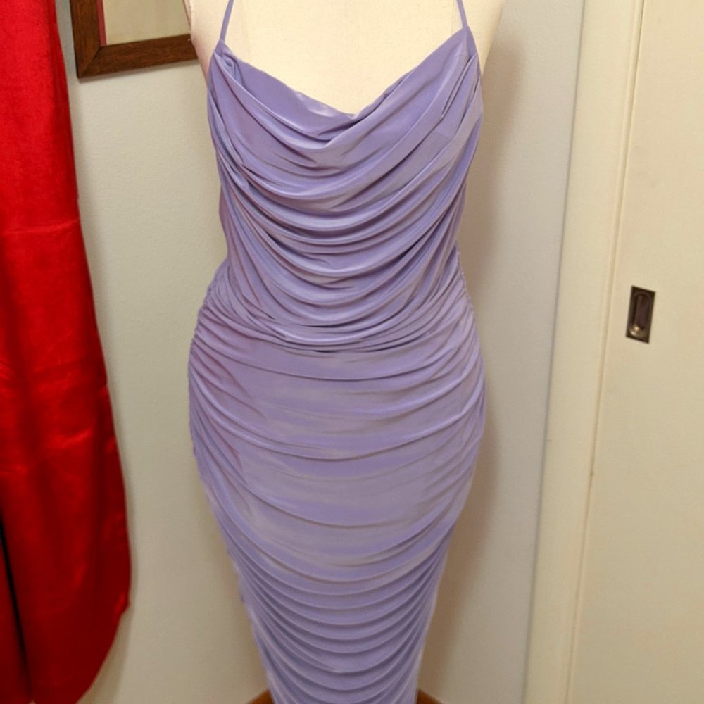 Sexy Lilac Lavender Backless Dress